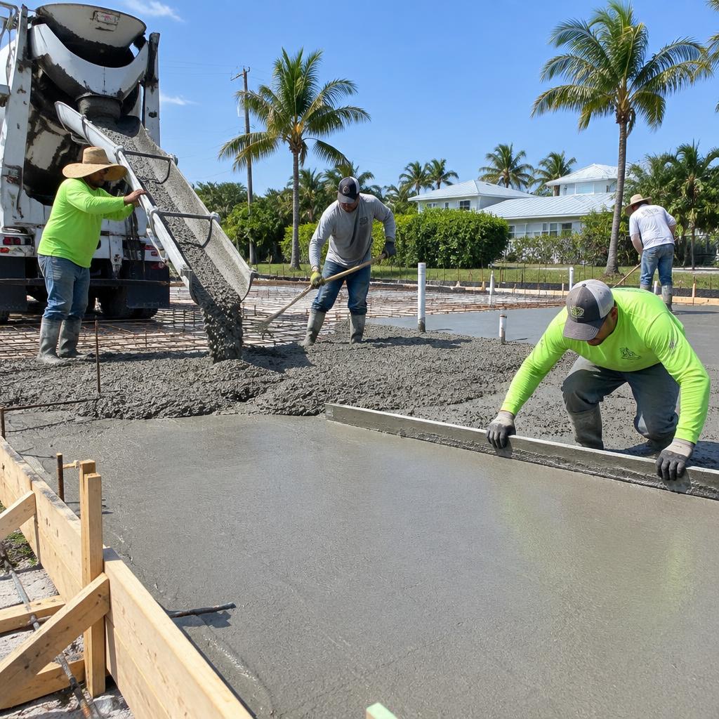 Foundation slab pour in Lecanto, FL
