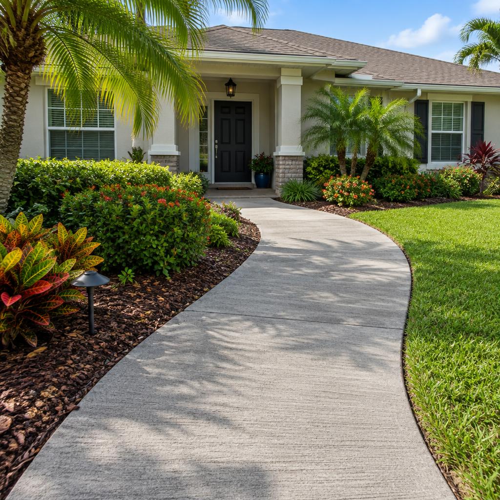 Curved front walkway in Inverness, FL